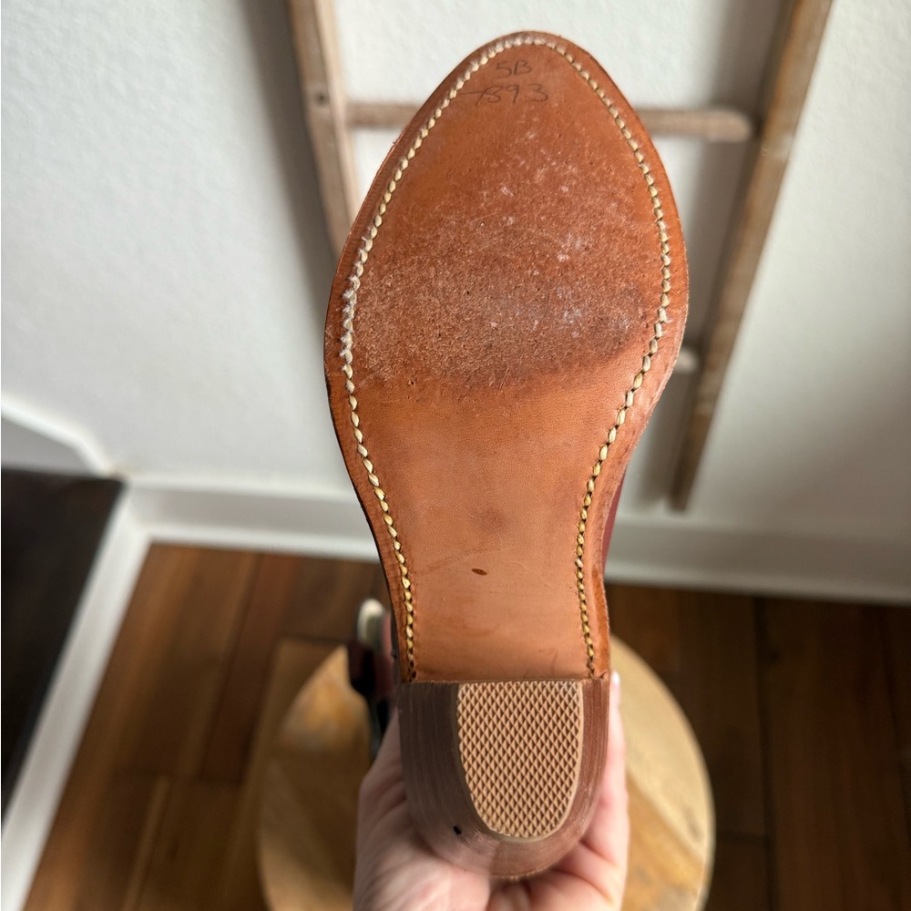 Frye Vintage Mid Calf Cognac Heeled Cowgirl Boots sz: 5B - Picture 7 of 11